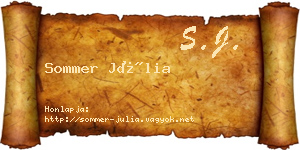 Sommer Júlia névjegykártya